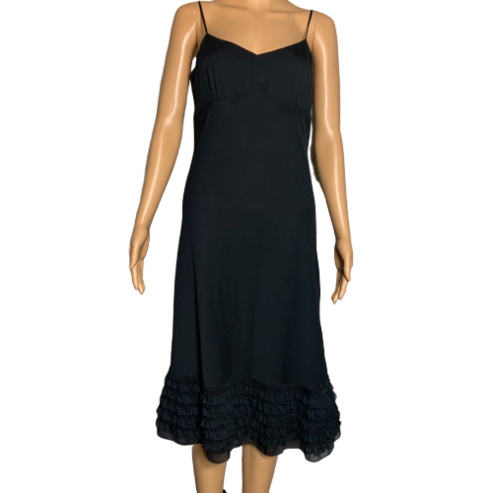 NWT Loft Little Black Dress With Ruffle Trim